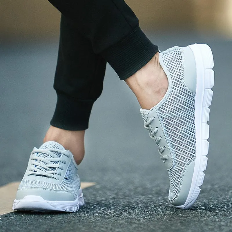 Shoes Summer Sneakers Breathable Casual Shoes Fashion   Lace up Mens Mesh Flats Big Plus cover new