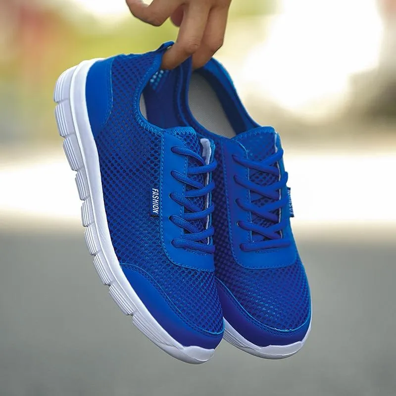 Shoes Summer Sneakers Breathable Casual Shoes Fashion   Lace up Mens Mesh Flats Big Plus cover new