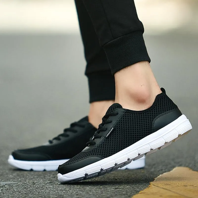 Shoes Summer Sneakers Breathable Casual Shoes Fashion   Lace up Mens Mesh Flats Big Plus cover new