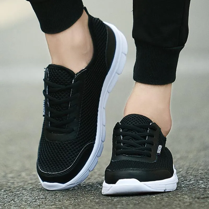 Shoes Summer Sneakers Breathable Casual Shoes Fashion   Lace up Mens Mesh Flats Big Plus cover new