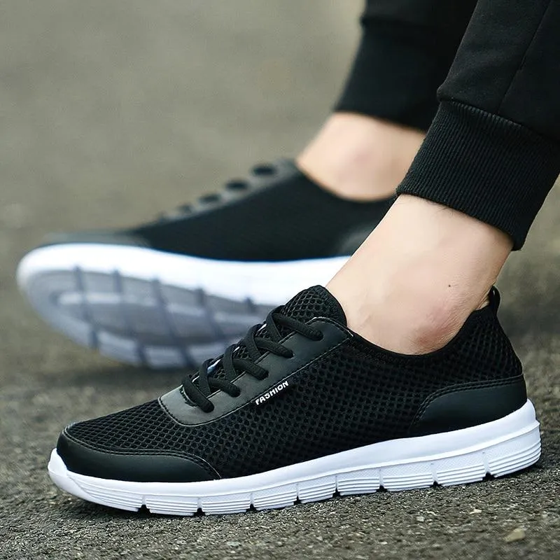 Shoes Summer Sneakers Breathable Casual Shoes Fashion   Lace up Mens Mesh Flats Big Plus cover new