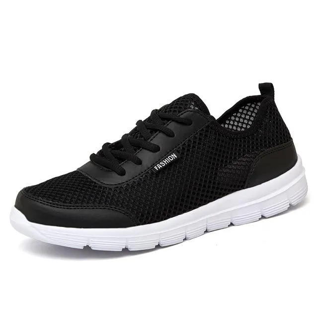 Shoes Summer Sneakers Breathable Casual Shoes Fashion   Lace up Mens Mesh Flats Big Plus cover new
