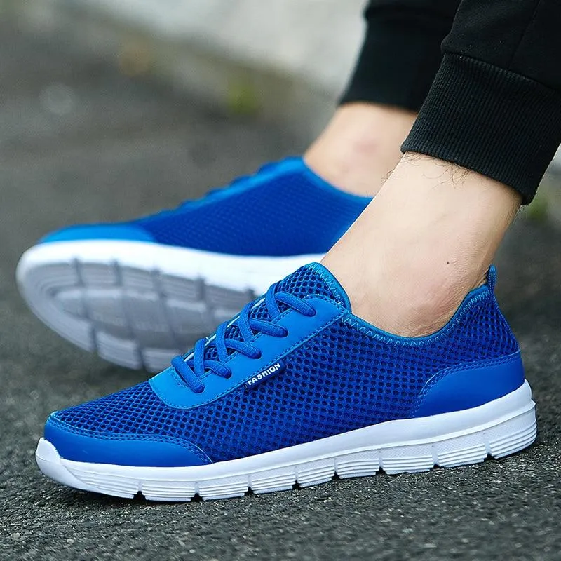 Shoes Summer Sneakers Breathable Casual Shoes Fashion   Lace up Mens Mesh Flats Big Plus cover new