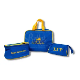 Sigma Gamma Rho ΣΓΡ Toiletry Bag Set of 3 Makeup Travel Kit Bathroom and Luggage Organizer