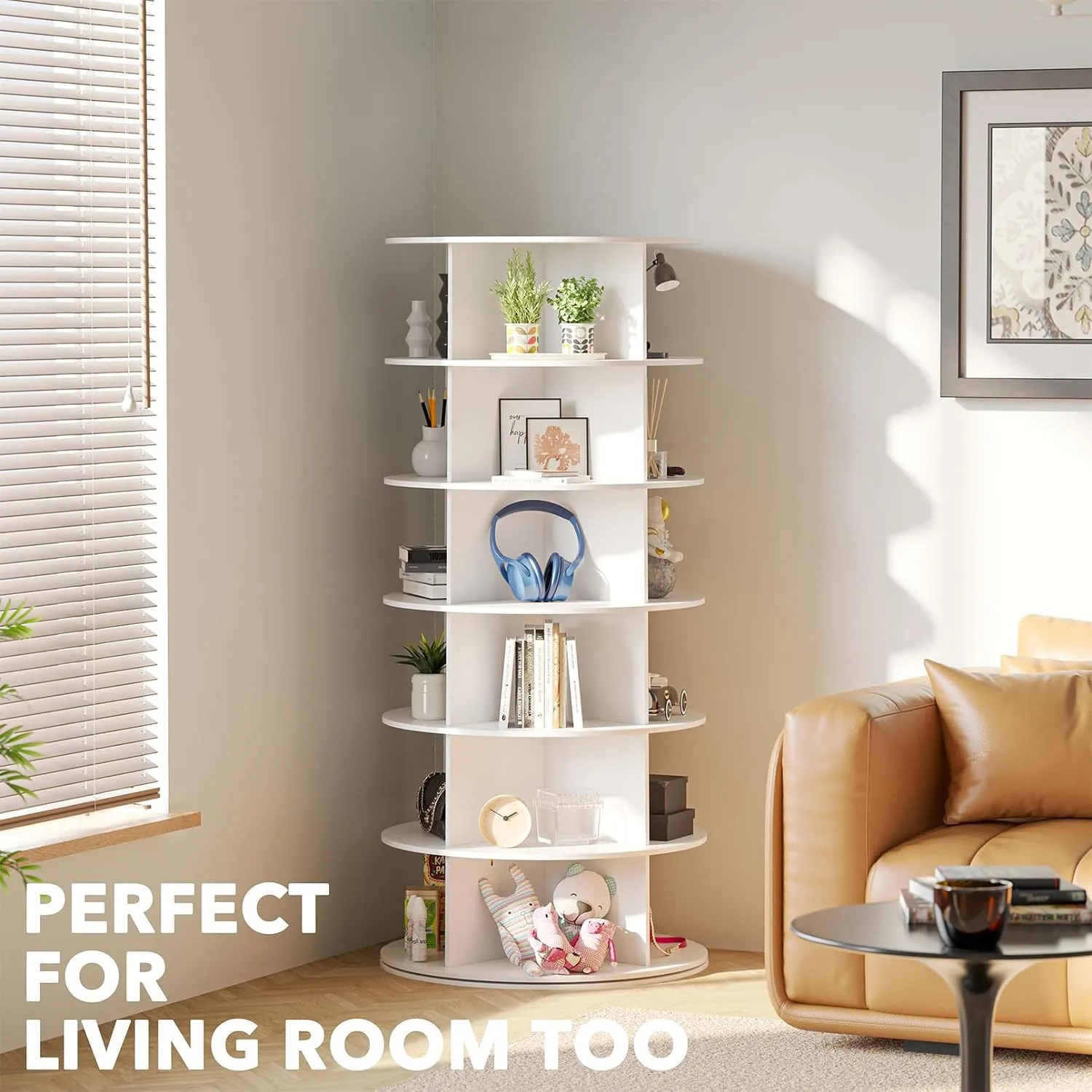 SpaceAid Revolving Shoe Rack Closet 6-Tier White