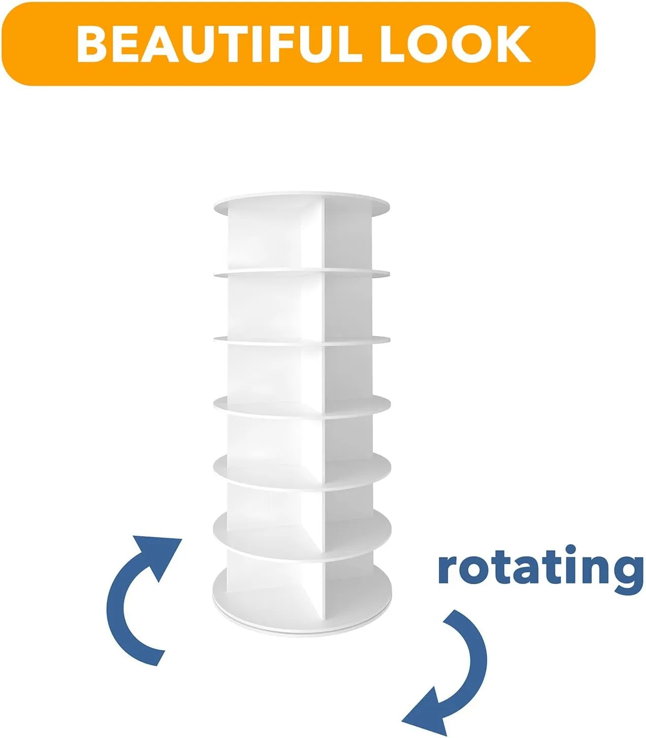 SpaceAid Revolving Shoe Rack Closet 6-Tier White