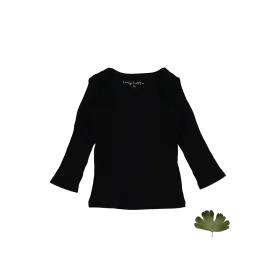 The Long Sleeve Tee - Black Ribbed