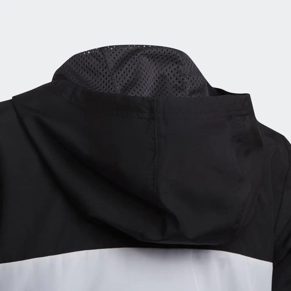 Veste Coupe-Vent Adidas Colorblock Junior - Noir/Blanc/Gris