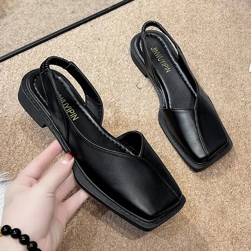 Women Sandals Elegant Women's Sandals Summer Low Heels Slip On Shoes for Women Trend Heeled Sandalias Mujer