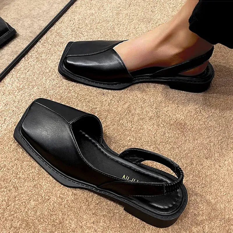 Women Sandals Elegant Women's Sandals Summer Low Heels Slip On Shoes for Women Trend Heeled Sandalias Mujer