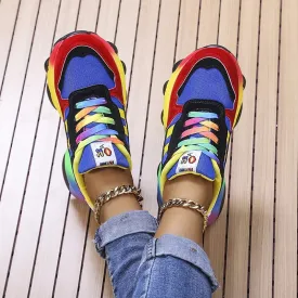 Womens Sneakers  Breathable Mesh  Cushioned Sole  Low-Top Street Style