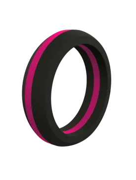 Women's Thin Pink Line Classic Silicone Ring